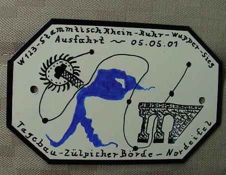 Plakette, wie sie zu jeder Ausfahrt gefertigt wird